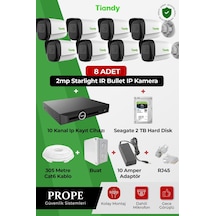 Tiandy 8 Kameralı Bullet Ip Full Sistem Paketi