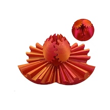 3d Baskılı Dişli Top Pla Malzeme, Stres Giderici Dönme Oyuncağı, Taşınabilir Spinner Küre Turuncu