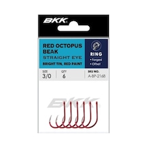 Bkk Red Octopus Beak Straight Eye Olta İğnesi 6/0