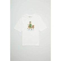 American Rag Cie Booboo T - Shirt - Orijinal Sanat Baskılı, Rahat Kesim Pamuklu T - Shirt Kanada Üretimi Fildişi