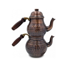 Çaydanlık Bakır Küçük Boy Eskitme Çekiç Model Kahverengi