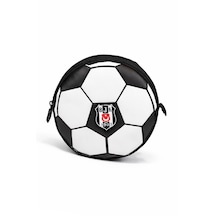 Beşiktaş Lisanslı 3d Futbol Topu Tasarımlı Kalemlik - Suni Deri Detaylı Astar Destekli Kalem Çantası Siyah - Beyaz