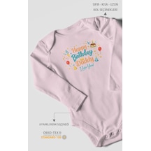 Morivokids Happy Birthday Dad I Love You Uzun Kollu Çıtçıtlı Bebek Body Bebe Pembe