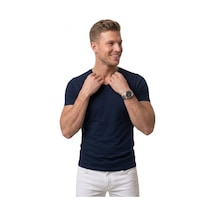 Deepsea Lacivert V Yaka Slim Fit Erkek Tişört 1801165 Lacivert Deepsea Lacivert V Yaka Slim Fit Erkek Tişört 1801165 Lacivert