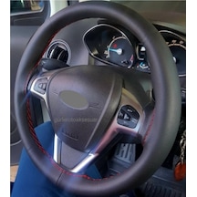 Ford Focus 3 Direksiyon Kılıfı Dikmeli Soft Kırmızı Ipli 38×11Cm