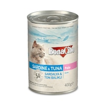 BonaCibo Ezme Sardalya ve Ton Balıklı Konserve Yetişkin Kedi Maması 400 G
