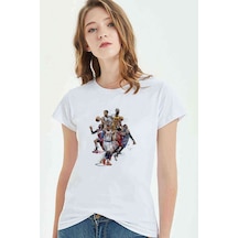 Basket Basketbol Spor Baskılı Beyaz Kadın Tshirt