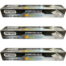 Niceplast Alüminyum Folyo - 45 Cm. X 100 Metre - 12 Mikron - 3 Paket