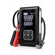 Akü Takviye Cihazı Ve Dijital Lastik Şişirme Kompresörü 10000 Mah 150 Psı 5 Fonksiyonlu Powerbank Led Fener