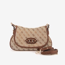 Guess Kadın Vegan Samantha Logo Omuz Çantası Hwjg2313190 Kahverengi