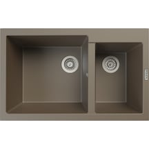 Polex Cristalüx Granit Evye P-1.75 Toprak 1.5 Gözlü Tezgah Altı Ve Tezgah Üstü Mutfak Evyesi 81x50.5 CM