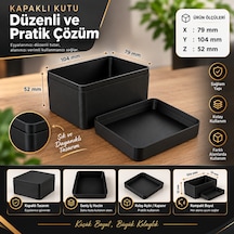 Kapaklı Mini Saklama Kutusu 3d Baskı Düzenleyici Organizer 79x104x52 Mm Siyah