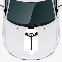 Kanatlı Direk Oto Kaput Sticker 40 X 56 Cm