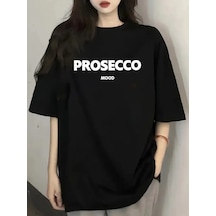 Assema Kadın Penye Compack Baskılı Kısa Kol Bisiklet Yaka T-shirt - Siyah Çok Renkli