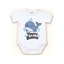 Babylimon Yavru Balina Beyaz Kısa Kollu Çıtçıtlı Bebek Zıbını Beyaz - Yavru Balina - 928161931 Beyaz - Yavru Balina