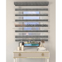 Siyah Yeşil Geçişli Boncuklu Zebra Stor Güneşlik Perde Opak Siyah-yeşil