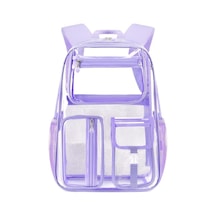 Honeybeeshop Mor Cuangel Sağlam Şeffaf Sırt Çantası Büyük Kapasite Okul Spor Seyahat Çantası Mor