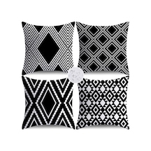 Dış Mekan Yastık Kılıfları 4'lü Set Su Geçirmez Dış Mekan Dekoratif Kırlent Kılıfları Modern Geometri Kane Çok Renkli