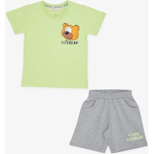 Breeze Girls & Boys Erkek Çocuk Şortlu Takım Sevimli Ayıcık Baskılı 1.5-5 Yaş, Fıstık Yeşili-fıstık Yeşili Fıstık Yeşili