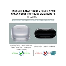 Galaxy Buds Fe İçin Kılıf Darbeye Dayanıklı Sert Koruyucu + Askılık Siyah Galaxy Buds Fe İle Uyumlu Kılıf - Siyah