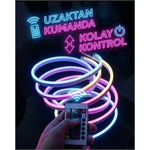 Rgb Akıllı Led Neon Şerit Işık 3 Metre Uzaktan Kumandalı Ve Telefon Kontrollü Renkli Aydınlatma - Li Sarı