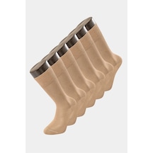 Türen 9101 Erkek Bamboo Düz Soket Çorap 6'lı Paket-bej Bej
