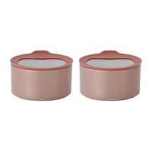 Fika One Seramik 2 Adet 420 Ml Pembe Saklama Kabı D-neone042-03