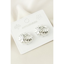 Çiçek - 503 - Plastik Küpe - Shopgpt - Gümüş Rengi
