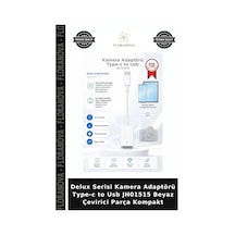 Delux Serisi Kamera Adaptörü Type-c To Usb Jh01515 Beyaz Çevirici Parça Kompakt