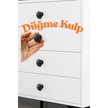 Klc Mat Siyah Metal Düğme Kulp - Yuvarlak Mobilya, Mutfak Ve Çekmece Kulbu Siyah Siyah
