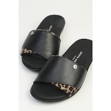 Pierre Cardin Siyah Leopar Kadın Terlik Pc-7802