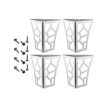 Suntek 4 Adet Hollow Desen Metal Masa Ayakları Dolap Gümüş