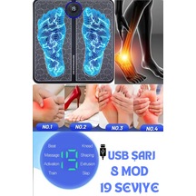 Ems Ayak Masaj Cihazı Titreşimli Usb Şarjlı 8 Modlu 19 Seviyeli Foot Massager Karışık