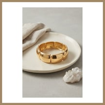 Bezos Gold Renk Pirinç Bakla Model Vintage Kalın Kelepçe Bilezik 22