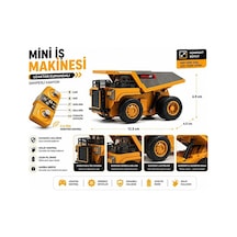 Şarjlı Mini Metal Kamyon 1:64 Ölçek Uzaktan Kumandalı Kamyon Metal 8 Kanallı Full Fonskiyonlu Sarı