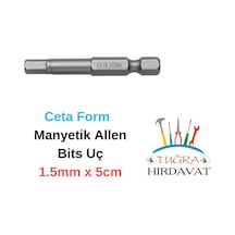 Ceta Form Cb1915 Manyetik Bits Allen Alyan Matkap Ucu 1.5 MM x 5 CM