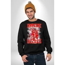 Anime Kaede Rukawa Basketbol Karakteri Unisex Siyah Sweatshirt Siyah