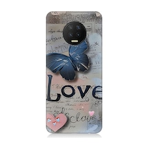 İnfinix Note 7 Uyumlu Mavi Kelebek Desenli Silikon Kılıf