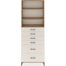 Arges Dolap 3 Raflı 6 Çekmeceli 88x30x243 Çam-aytaşı Çam