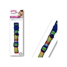 Pawise - 610 - Şerit Desenli Mavi Kedi Boyun Tasması - Novapazr - 30 Cm