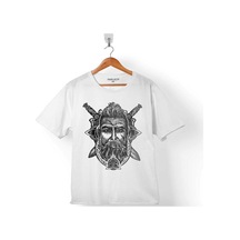 Vıkıngs Skull Head Iskandinav Vikingler Çocuk Tişört 001