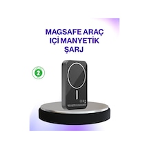 Mıknatıslı Magsafe Uyumlu Araç Tutucu Kablosuz Şarj Destekli Sarı