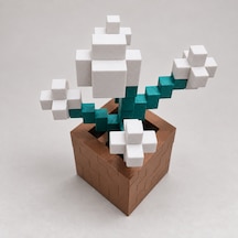Piksel Orkide Biblo - 3d Baskı, Minecraft Esintili Beyaz