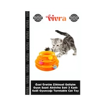 Özel Üretim Zihinsel Gelişim Oyun Saati Aktivite Seti 3 Katlı Kedi Oyuncağı Turntable Cat Toy