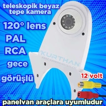 Gece Görüşlü Teleskop Tip Araç Geri Görüş Beyaz Tepe Kamera 12 V