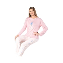 Pijahome Kadın Kışlık Termal Uzun Kollu Pijama Takımı Pudra