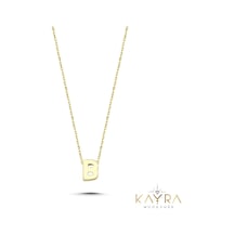 Kayra Mücevher Sade B Harfi Altın Kolye Bm109
