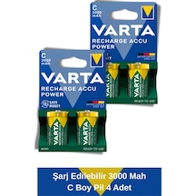 Power Şarj Edilebilir 3000mah C Boy Pil 4 Adet