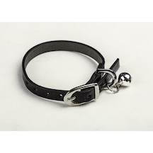 Siyah Renk Rugan Derili Metal Tokali Klasik Kedi Tasması