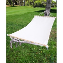 Ipekhamak Keyif Pamuk Kumaş Hamak Tek Kişilik 200 Kg Taşıma Kapasite Beyaz